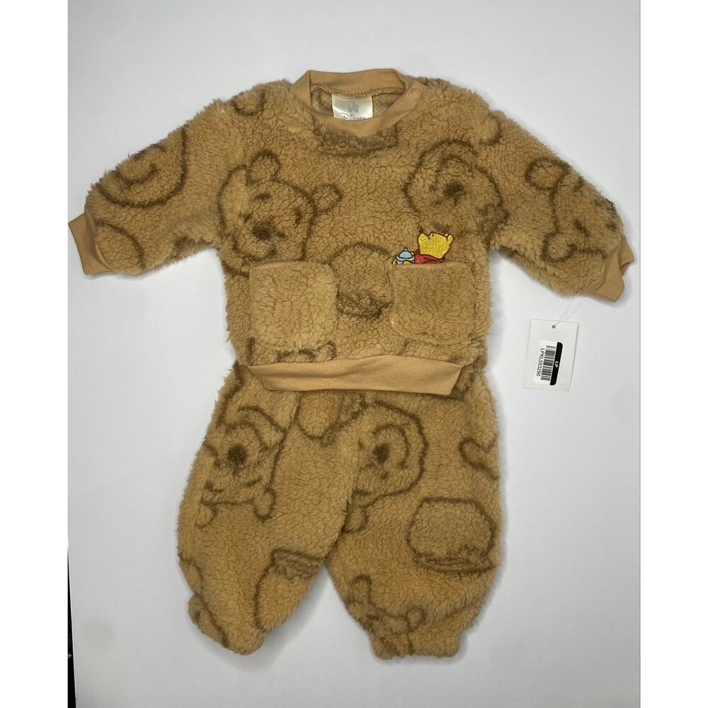 Baby Disney Winnie the Pooh Faux Shearling Fleece Top & Bottom Set, Newborn, NWT